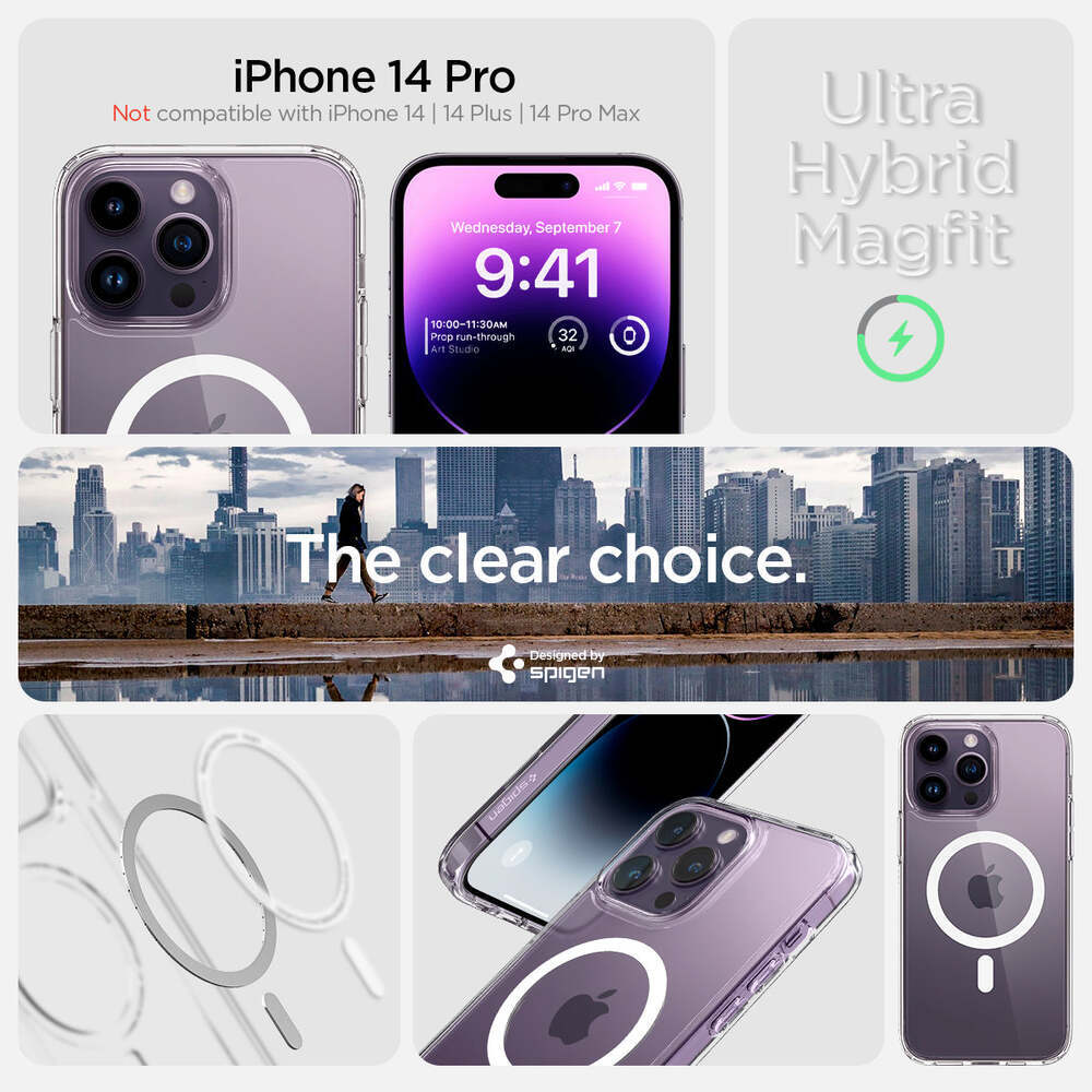 SPIGEN Ultra Hybrid Mag (MagFit) MagSafe Compatible Case for iPhone 14 Pro