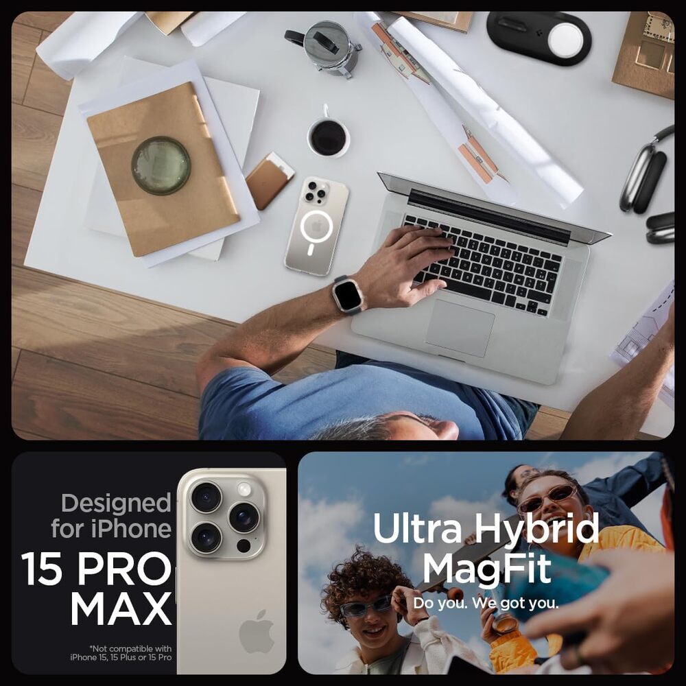 For Apple iPhone 15 Pro Max Case / 15 Pro | Spigen [Ultra Hybrid] (MagFit)  Pack