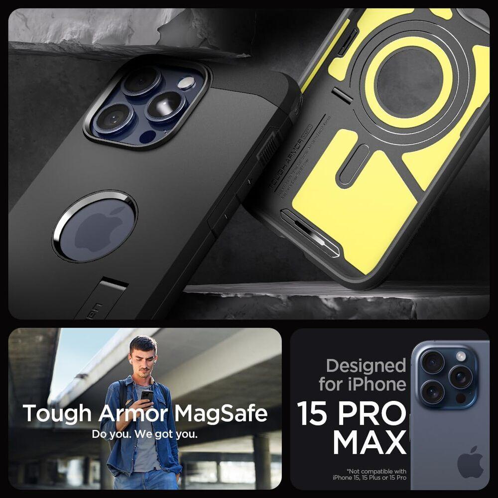 Rugged Armor (MagSafe) Black Spigen iPhone 15 Pro Max