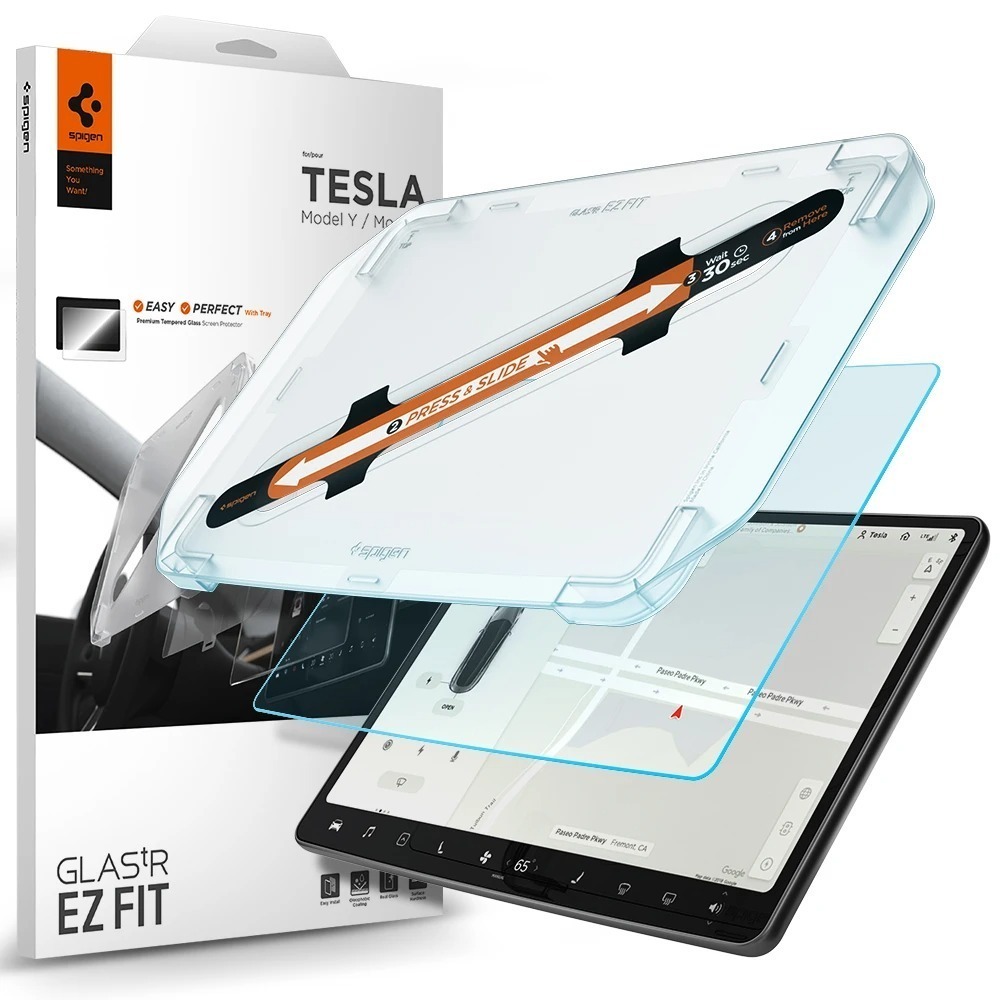 Tesla Model 3 Glass Screen Protector EZ Fit GLAS.tR Anti-Glare