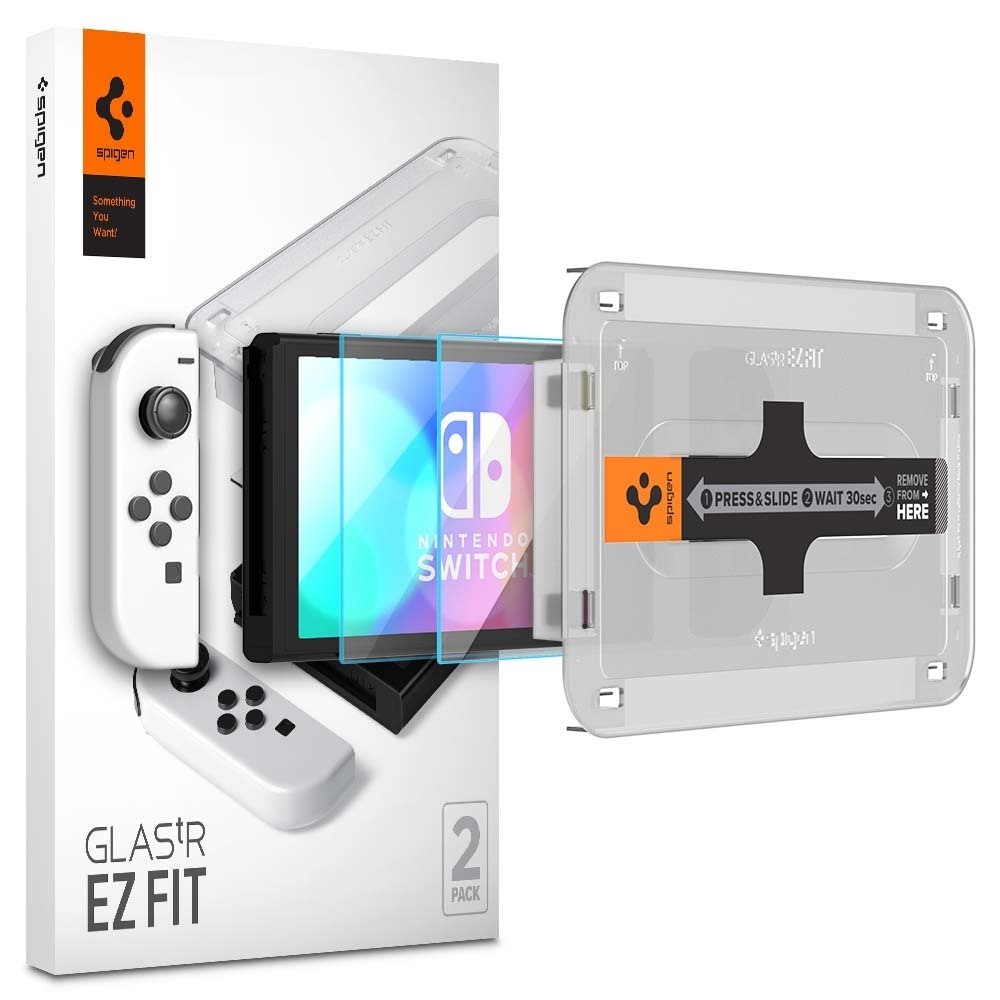 Nintendo Switch OLED Glass Screen Protector EZ Fit GLAS.tR Slim 2PCS