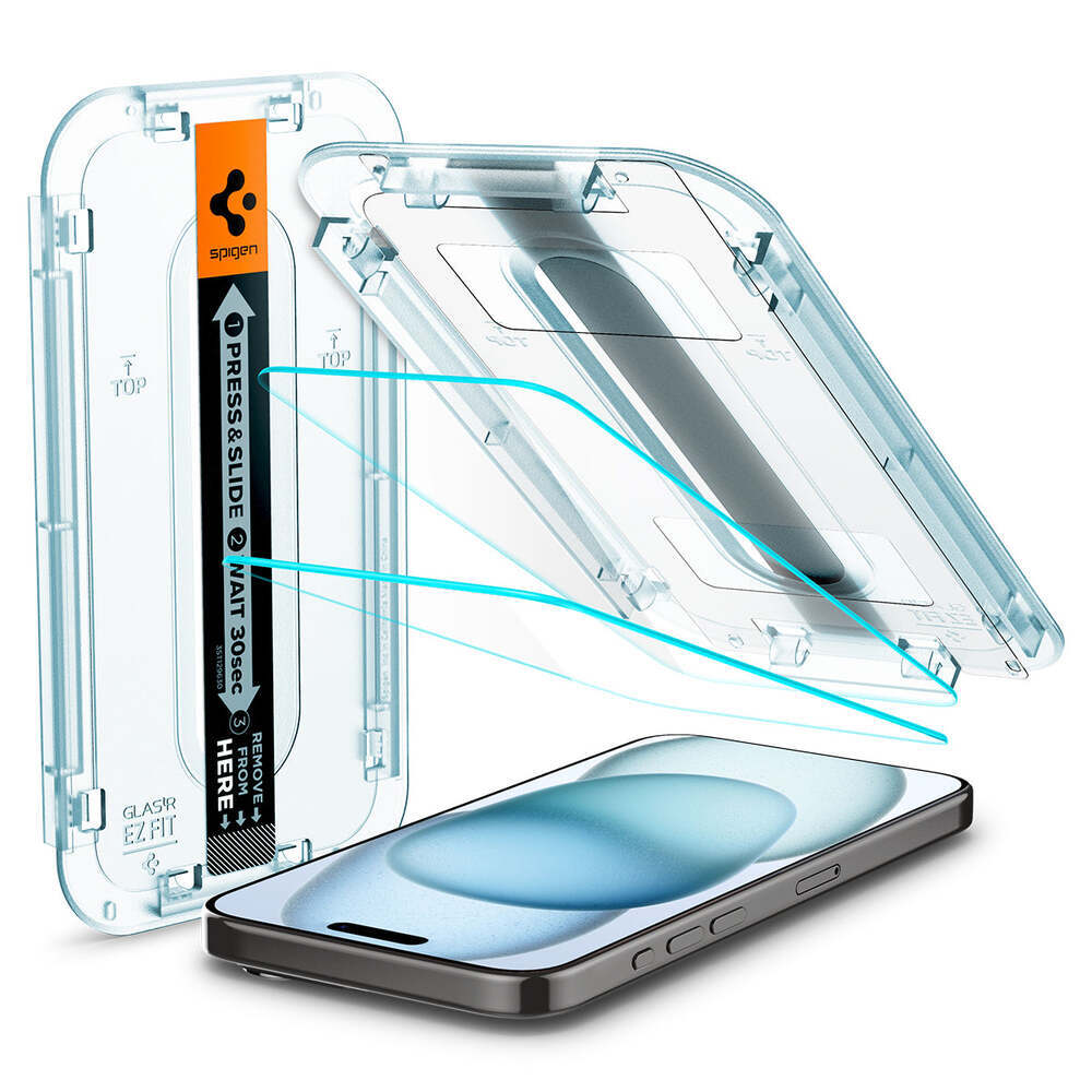 iPhone 15 Glass Screen Protector EZ Fit GLAS.tR Slim 2PCS