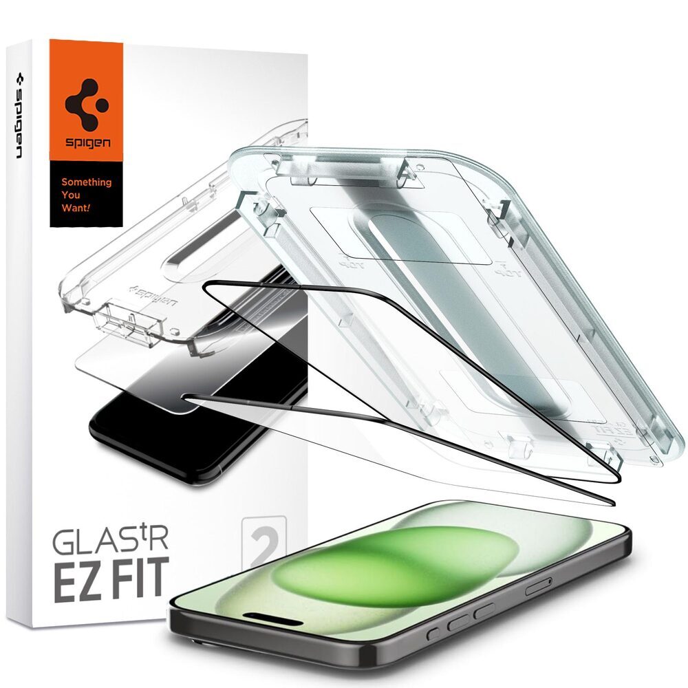 iPhone 15 Plus Glass Screen Protector EZ Fit GLAS.tR Full Cover 2PCS