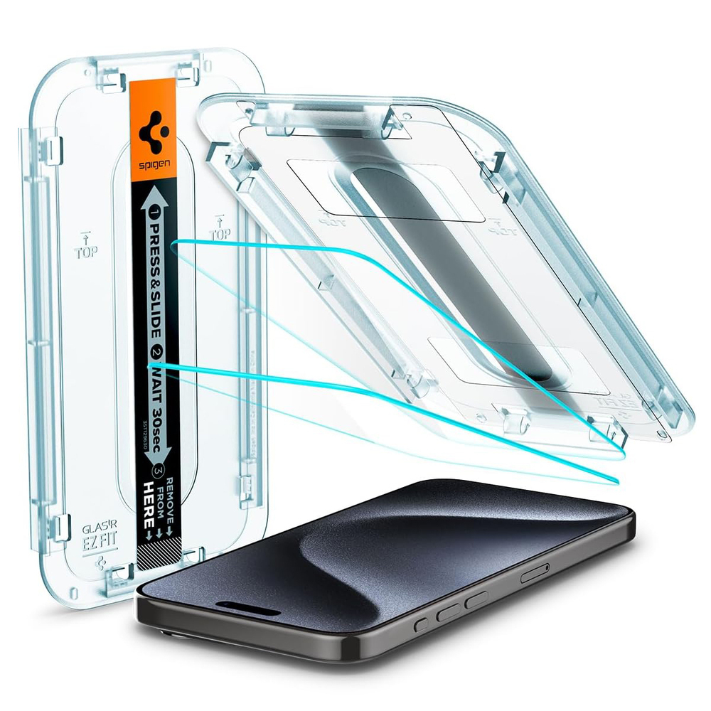 iPhone 15 Pro Glass Screen Protector EZ Fit GLAS.tR Slim 2PCS