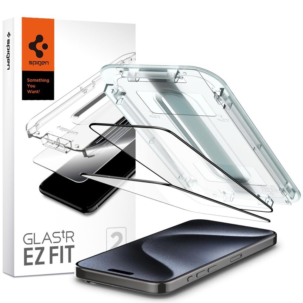 iPhone 15 Pro Glass Screen Protector EZ Fit GLAS.tR Full Cover 2PCS