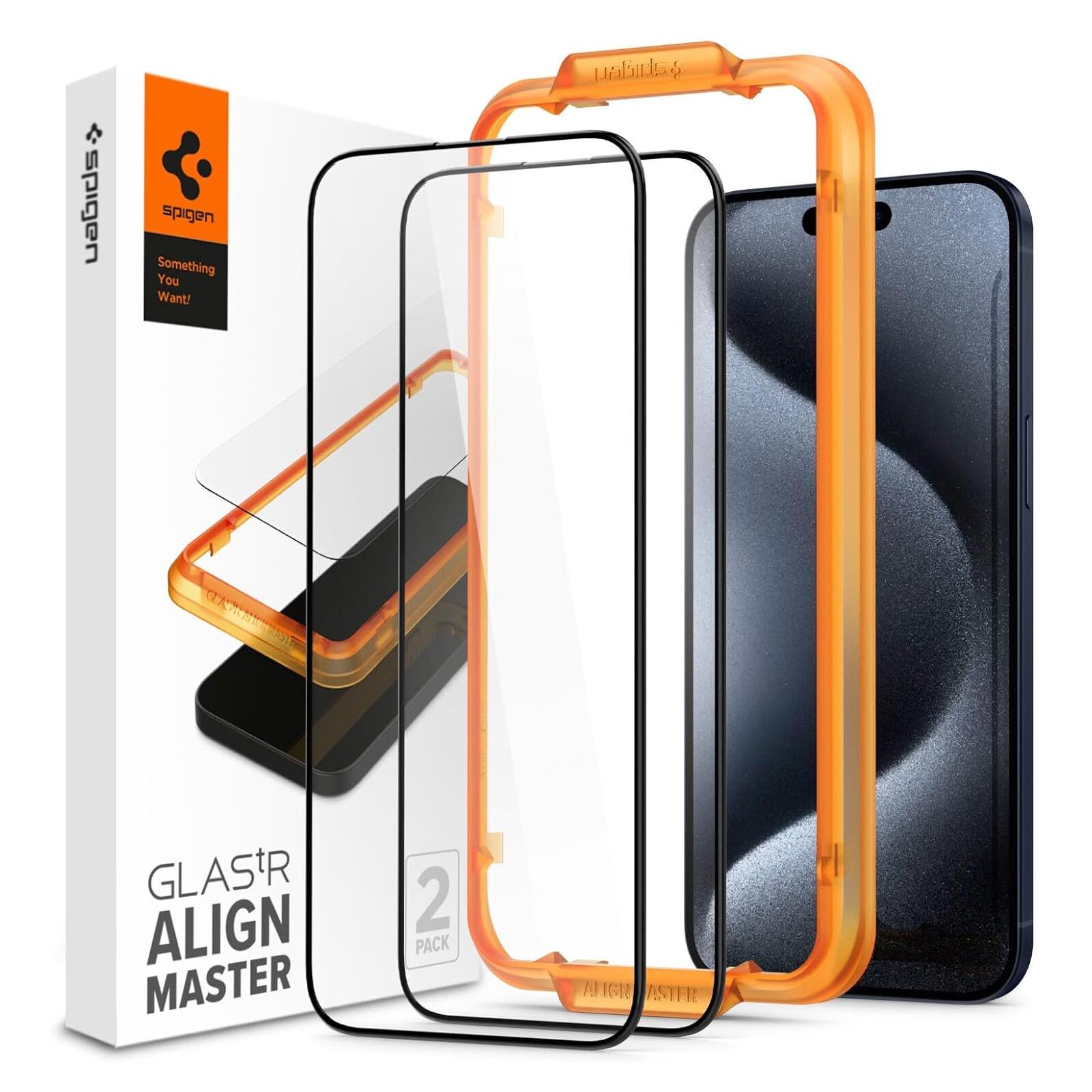 iPhone 15 Pro Glass Screen Protector AlignMaster GLAS.tR Full Cover 2PCS