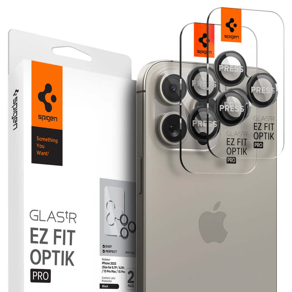 iPhone 15 Pro / 15 Pro Max / 14 Pro / 14 Pro Max Camera Lens Protector EZ Fit GLAS.tR Optik Pro 2PCS