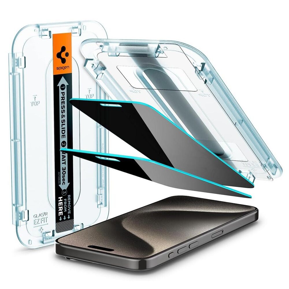 iPhone 15 Pro Max Glass Screen Protector EZ Fit GLAS.tR Privacy 2PCS