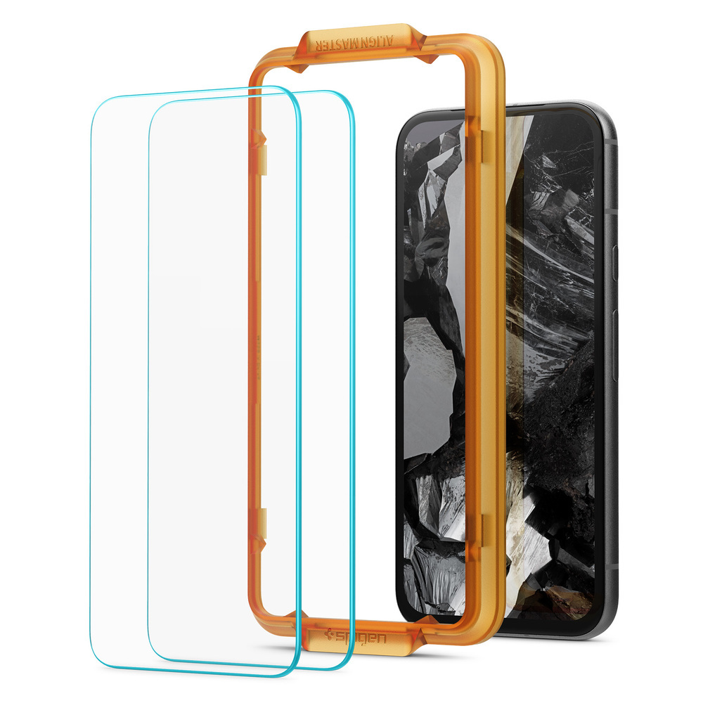 Vetro Temperato Spigen AlignMaster Per Google Pixel 8a – 2 Pezzi Con Cornice Di Allineamento, 9H E Cristallino