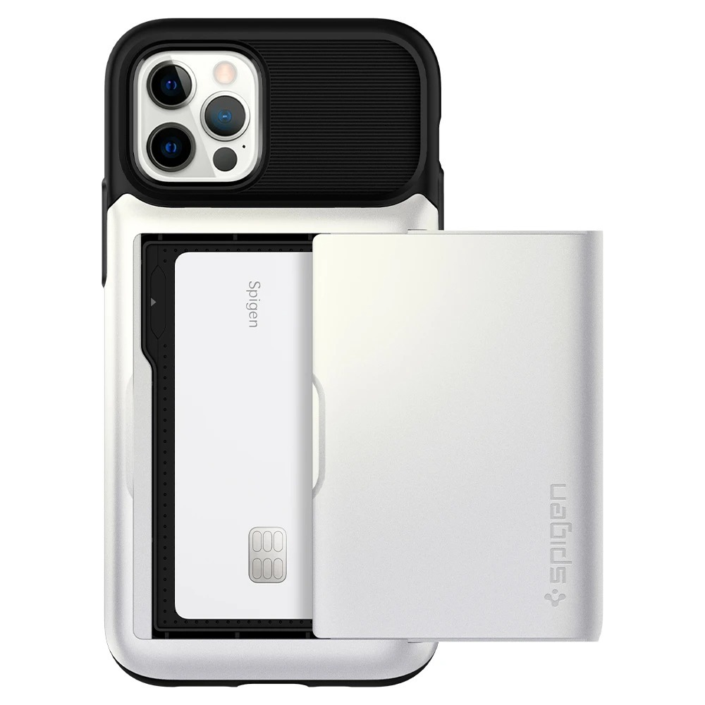 Spigen - Slim Armor Wallet Case for Apple iPhone 12 / 12 Pro - Black
