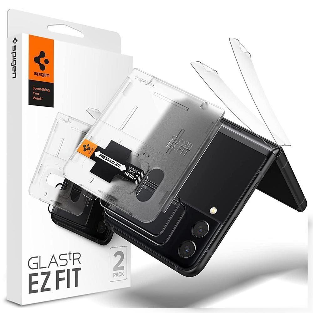 SPIGEN EZ Fit GLAS.tR Full Cover Screen Protector + Hinge Film 2PCS for