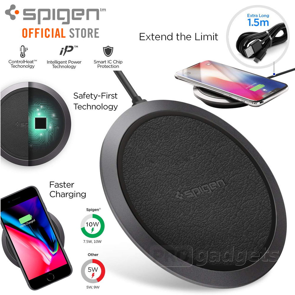 Fast Qi Wireless Charger Pad, Spigen SLIM F308W for Mobile Phones