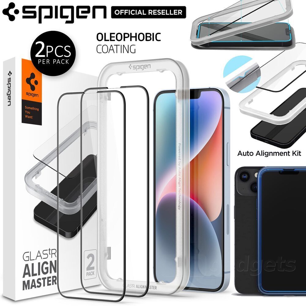 SPIGEN AlignMaster Full Cover 2PCS Screen Protector for iPhone 14 / 13