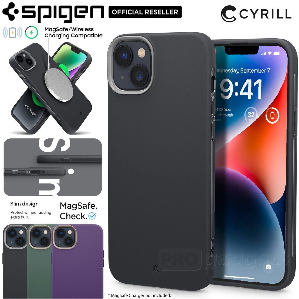 CYRILL UltraColor Mag Cover Per IPhone 14 6.1” – Custodia Premium TPU Con Ricarica Magnetica, Protezione Fotocamera, Colore Kale