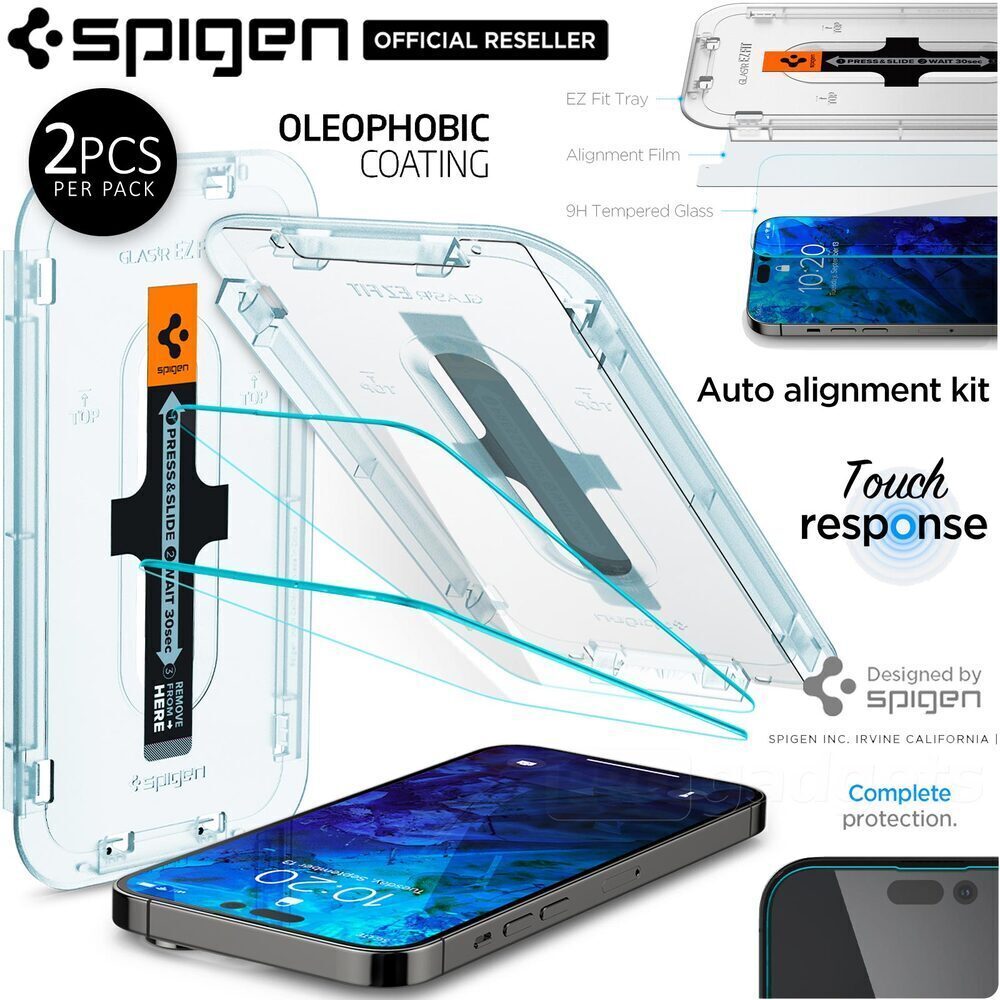 SPIGEN GLAS.tR EZ Fit (Sensor Protection) 2PCS Screen Protector for