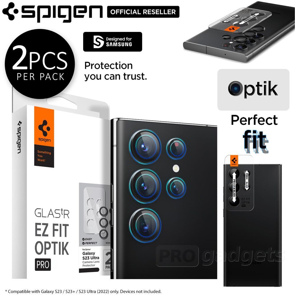 SPIGEN GLAS.tR EZ Fit Optik Pro 2PCS Glass Lens Protector for Galaxy ...