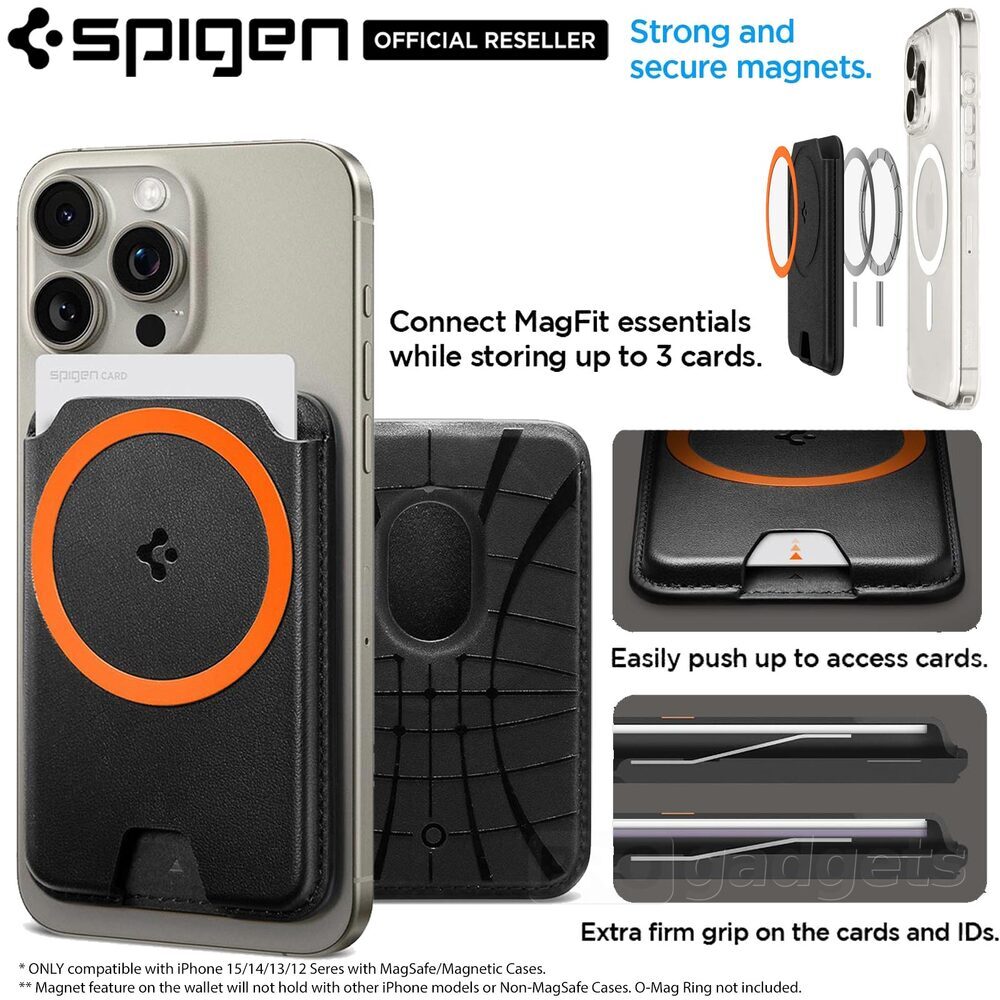 Spigen Valentinus Portafoglio MagFit - Per IPhone 14/13/12 Series, Compatibile MagSafe, 3 Carte